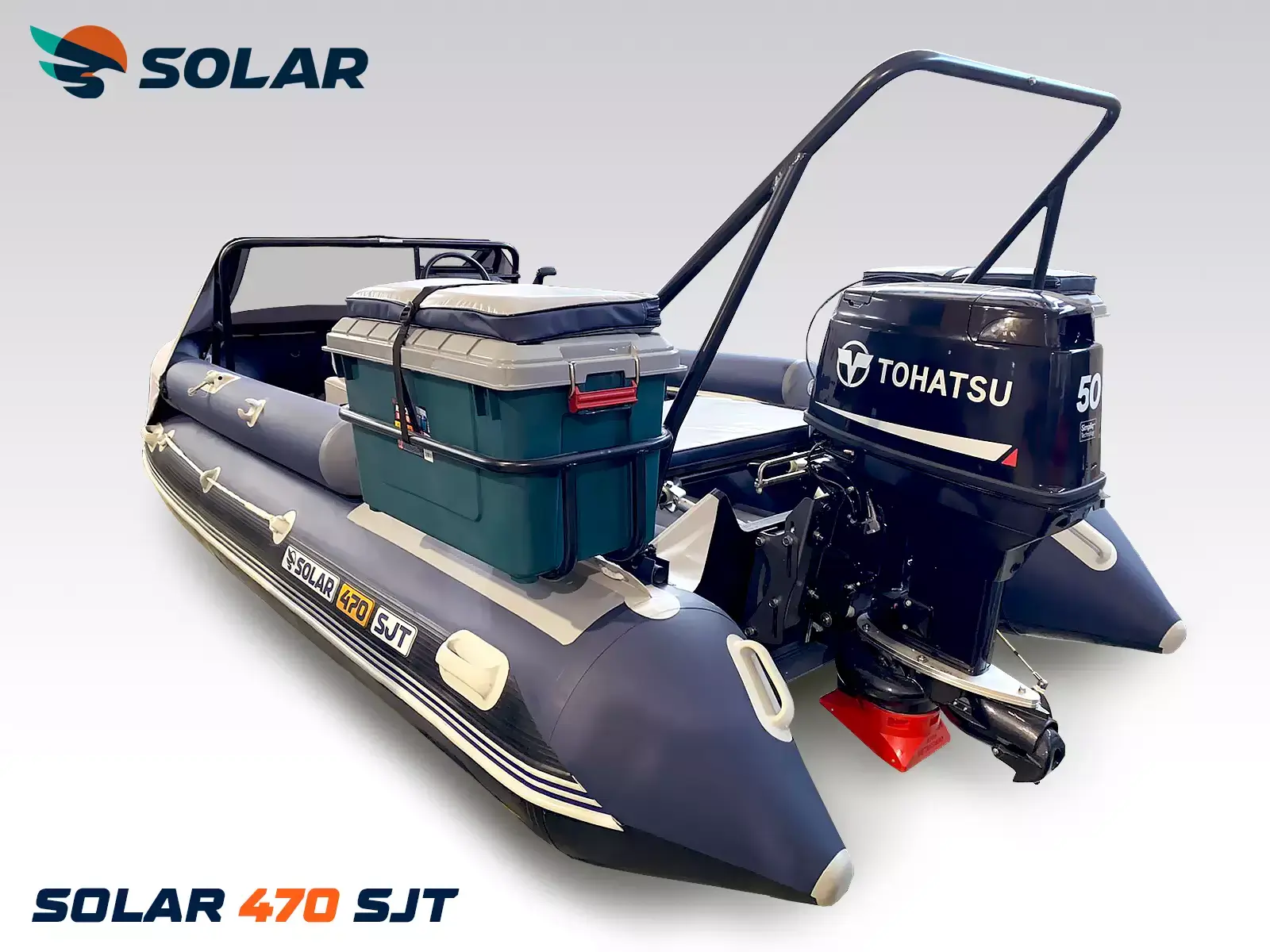 Лодка надувная моторная solar-470 super jet + tohatsu 50 eptos